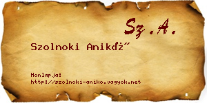 Szolnoki Anikó névjegykártya