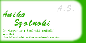 aniko szolnoki business card